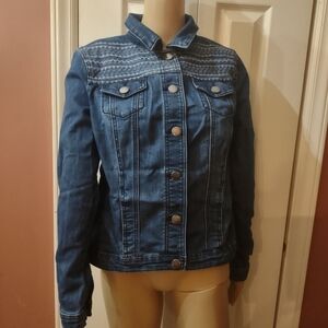 Christopher and banks woman's size small jean denim jacket